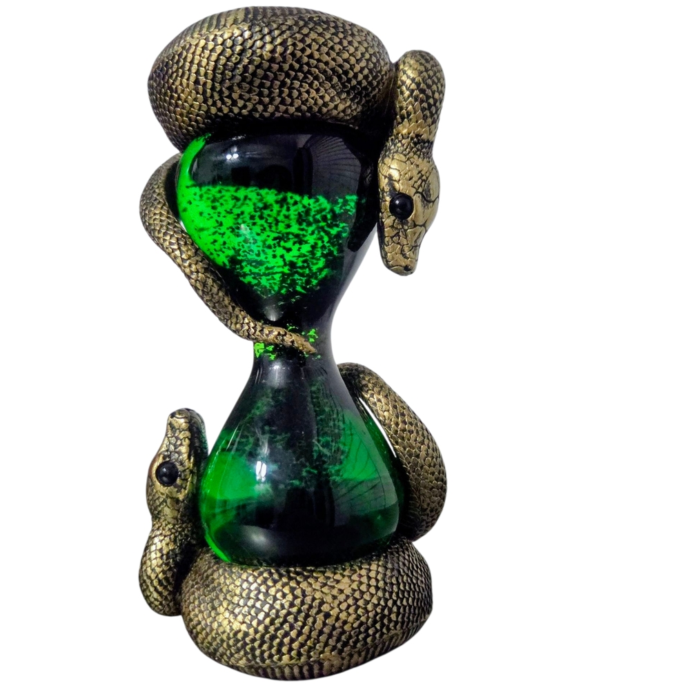 Green and Gold Snake Hourglass for Reptile Habitats